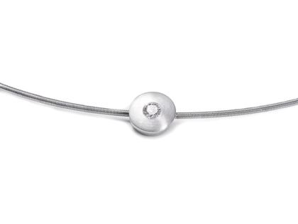 Meilenstein Anhänger Kreis Platin 10mm mit Brillant 0,200ct – Anhänger Anhänger mit Besatz in grau und aus 950 Platin.