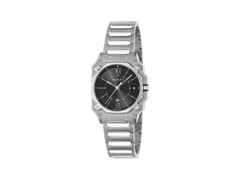 Gucci G-Flat Quarz Edelstahl 30mm schwarzes Zifferblatt Metallband YA166505 – Damenuhren Uhr mit Datum aus Edelstahl. Das Gehäuse ist rechteckig und silber. Das Edelstahlarmband ist silber. Das Zifferblatt ist römisch Index und schwarz.