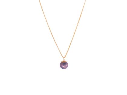 Meissen Pearl Collection Lilac Collier Roségold mit violettem Perl-Anhänger aus Meissener Porzellan® 45cm – Halsschmuck Kette mit Anhänger aus 750 Rotgold, Porzellan und und .