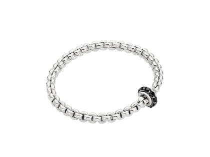 Fope Eka Flex'It Men  Armband   schmal Weißgold M 1 Ronde mit Brillanten 1,120ct schwarz flexibel – Armschmuck Armband aus 750 Weißgold und und rhodiniert.