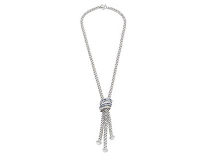 Fope FlexIt Solo Collier Weißgold mit Brillanten und Saphiren – Halsschmuck Collier aus 750 Weißgold.
