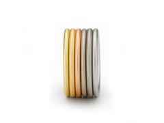 Niessing Farbringe Kombination Spring, Gelb, Rot, Sand, Grau, Platin – Ringe Ring aus 750 Rotgold, 750 Weißgold, 950 Platin und und .