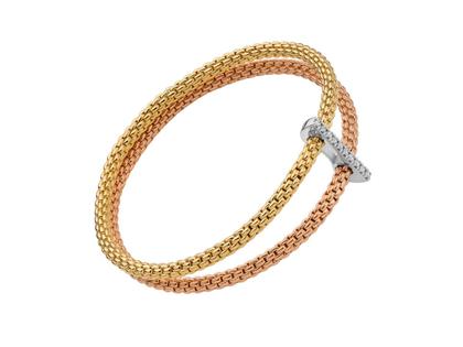 Fope Prima Armband Gelbgold Rotgold und Weißgold mit Brillanten – Armschmuck Armband aus 750 Gelbgold, 750 Rotgold, 750 Weißgold und und .