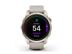 Garmin epix Pro Sapphire Edelstahl softgold beschichtet 42 mm Kautschukband beige – Herrenuhren Uhr Multifunktion aus DLC beschichtet, Edelstahl und Kautschuk. Das Gehäuse ist rund und beige. Das Kautschuk / Kunststoff / Silikon Armband ist beige. Das Zifferblatt ist digital und schwarz.