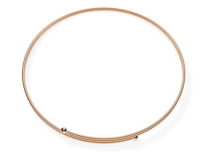 Niessing Colette C Embrace Collier 2-fach Classic Red mit Besatz 125mm – Halsschmuck Collier aus 750 Rotgold.