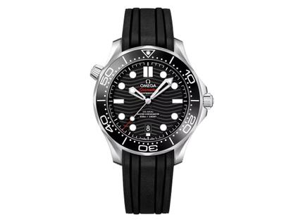 Herrenuhren Uhr mit Datum aus Edelstahl und Keramik. Das Gehäuse ist rund und silber. Das Kautschuk / Kunststoff / Silikon Armband ist schwarz. Das Zifferblatt ist ein Index in schwarz.