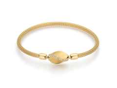 Jörg Heinz Flex-Armband Strumpfgeflecht Gelbgold 16cm mit Silikonkern für Wechselschließe – Armschmuck Armband in gelbgold und aus 750 Gelbgold und Kunststoff. – Ansicht 4