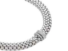 Fope Panorama Collier Weißgold mit Brillanten – Halsschmuck Collier aus 750 Weißgold.
