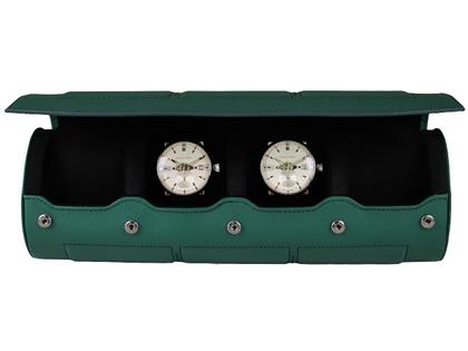 Buben & Zörweg NITRO 4 Case Green Uhrenetui aus Leder – Uhrenetui Uhrenetui für mehrere Uhren in grün und aus Leder.