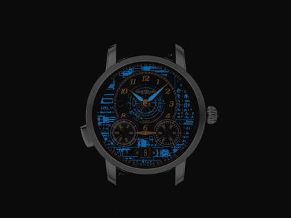 Montblanc Star Legacy Nicolas Rieussec Monopusher Automatik Chronograph Meisterstück 100 Jahre Limited Edition – Herrenuhren Chronograph aus Edelstahl. Das Gehäuse ist rund und silber. Das Lederarmband ist schwarz. Das Zifferblatt ist arabisch und schwarz. – Ansicht 5