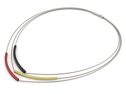 Step by Step Collier Edelstahl anthrazit Aluminium lemon schwarz rot – Halsschmuck Collier aus Aluminium, Edelstahl und und .