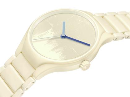 Rado True Round x Les Couleurs Le Corbusier Automatik Keramik 40mm weißes Zifferblatt weißes Keramikband – Herrenuhren Uhr ohne Datum aus Keramik und Titan. Das Gehäuse ist rund und weiß. Das Keramikarmband ist weiß. Das Zifferblatt ist ohne Zeichen und weiß. – Ansicht 2