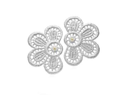 Brigitte Adolph Jewellery Design Blooming Lace Ohrstecker Silber 4cm mit Brillanten – Ohrschmuck Ohrstecker in silber und aus 925 Silber.