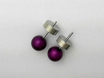 Apero Ohrstecker Kugel Aluminium 7mm Lila – Ohrschmuck Ohrstecker aus Aluminium.