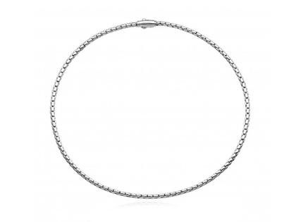 Chimento Stretch Spring Collier Weißgold 42cm – Halsschmuck Collier in silber und aus 750 Weißgold.