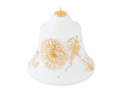 Meissen Baumschmuck Glocke "Goldfarbene Chrysantheme" aus Meissener Porzellan® – Porzellanwaren Porzellandekoration in weiß und aus Porzellan und vergoldet.