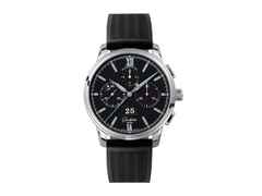 Glashütte Original Senator Chronograph Panoramadatum Automatik Edelstahl 42mm schwarzes Zifferblatt schwarzes Kautschukband – Herrenuhren Chronograph aus Edelstahl. Das Gehäuse ist rund und silber. Das Kautschuk / Kunststoff / Silikon Armband ist schwarz. Das Zifferblatt ist römisch Index und schwarz.