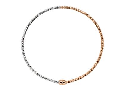 Fope Eka Flex'It Collier Roségold und Weißgold 40cm mit Brillant 0,010ct – Halsschmuck Collier aus 750 Rotgold, 750 Weißgold und und .