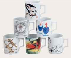 Meissen MUG Henkelbecher Juwelier Roller Art Edition "Peter Kallfels, Kaffee - Milch" – Porzellanwaren Tafelporzellan in weiß und aus Porzellan und vergoldet. – Ansicht 4
