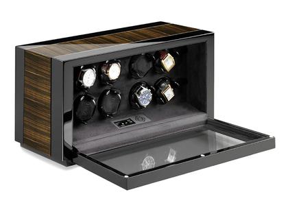 Uhrenbeweger Uhrenbeweger für mehrere Uhren in schwarz und aus Holz.