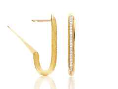 Nanis Libera  Creolen Gelbgold mit Brillanten  mittel – Ohrschmuck Creolen aus 750 Gelbgold. – Ansicht 2