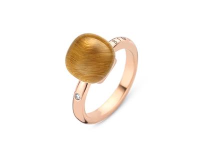 Bigli Mini Sweety "The Eye of the Tiger" Ring Roségold Gr. M mit Brillant 0,020ct – Ringe Ring mit Besatz aus 750 Rotgold.