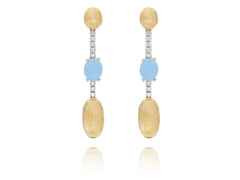 Nanis Dancing in the Rain Azure Ohrhänger  Gelbgold Milky Aquamarin – Ohrschmuck Ohrhänger aus 750 Gelbgold.