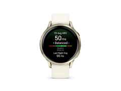 Garmin Venu 4 Quarz Edelstahl und Polymer Lunargold 41mm digitales Zifferblatt beiges Silikonband – Herrenuhren Uhr Multifunktion aus Edelstahl, Faserverstärktes Polymer und PVD beschichtet. Das Gehäuse ist rund und gelbgold. Das Kautschuk / Kunststoff / Silikon Armband ist beige. Das Zifferblatt ist digital und schwarz.