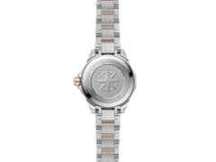 TAG Heuer Aquaracer Professional 200 Solargraph Quarz Edelstahl Roségold 34mm schwarzes Perlmutt-Zifferblatt mit Brillanten Metallband – Damenuhren Uhr mit Datum aus 750 Rotgold und Edelstahl. Das Gehäuse ist rund und silber-roségold. Das Edelstahlarmband mit Gold ist silber-roségold. Das Zifferblatt ist ein Index in schwarz. – Ansicht 3