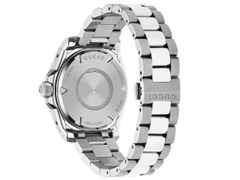 Gucci Dive Automatik Edelstahl 40mm silbernes Zifferblatt Metallband YA136357 – Herrenuhren Uhr ohne Datum aus Edelstahl, PVD beschichtet und vergoldet. Das Gehäuse ist rund und silber. Das Edelstahlarmband ist silber. Das Zifferblatt ist ein Index in silber. – Ansicht 2