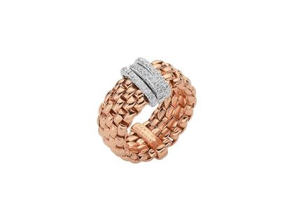 Fope Panorama Ring Roségold mit Brillanten – Ringe Ring mit Besatz aus 750 Rotgold.