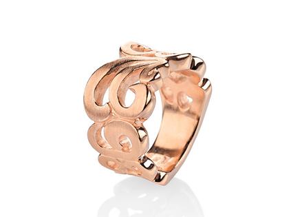 Drachenfels Design Perlentau Ring klein rosé – Ringe Ring aus 925 Silber.
