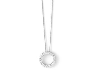 Silhouette Schmuck Tennis Flex Collier 42cm Weißgold mit Brillanten 2,40ct – Halsschmuck Collierkette aus 750 Weißgold.