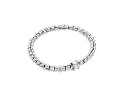 Fope Eka Flex'It Armband   schmal Weißgold 1 Ronde mit Brillanten 0,17ct M flexibel – Armschmuck Armband aus 750 Weißgold.