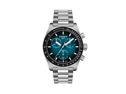 Tissot PR516 Chronograph Quarz Edelstahl 40mm blaues Zifferblatt Metallband – Herrenuhren Chronograph aus Edelstahl. Das Gehäuse ist rund und silber. Das Edelstahlarmband ist silber. Das Zifferblatt ist ein Index in blau.