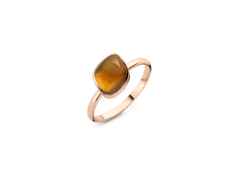 Bigli Mini Chloé Ring Roségold Madeira-Citrin mit Perlmutt und Brillant 0,020ct – Ringe Ring mit Besatz in roségold und aus 750 Rotgold.
