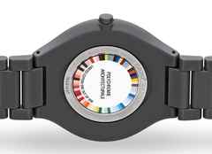 Rado True Thinline Les Couleurs Le Corbusier Quarz Keramik Iron Grey 32010 – Damenuhren Uhr ohne Datum aus Keramik und Titan. Das Gehäuse ist rund und grau. Das Keramikarmband ist grau. Das Zifferblatt ist ein Index in grau. – Ansicht 2