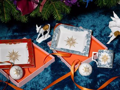 Meissen Vide-Poche Collection "Meissen Christmas Star" rot groß – Porzellanwaren Porzellandekoration in weiß und aus Porzellan und vergoldet. – Ansicht 4