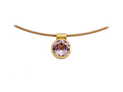 Georg Spreng Anhänger Blub Gelbgold 10mm mit Amehyst 3,19ct – Anhänger Anhänger mit Besatz aus 750 Gelbgold.