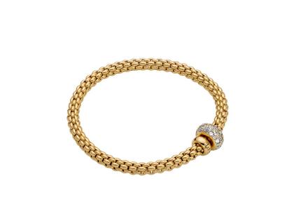 Fope Solo Flex'It Armband Gelbgold mit Brillanten 1,14ct M flexibel – Armschmuck Armband aus 750 Gelbgold.