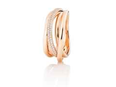 Capolavoro Cielo Ring  schmal Roségold mit Brillanten – Ringe Ring mit Besatz aus 750 Rotgold.