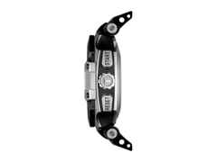 Tissot T-Race MotoGP                2022 Chronograph  Limited Edition Automatik schwarz PVD – Herrenuhren Chronograph aus Edelstahl und PVD beschichtet. Das Gehäuse ist rund und silber. Das Lederarmband ist schwarz. Das Zifferblatt ist arabisch und schwarz. – Ansicht 3