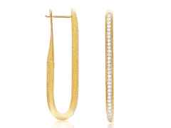 Nanis Libera  Creolen Gelbgold mit Brillanten groß – Ohrschmuck Creolen aus 750 Gelbgold.