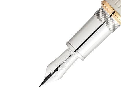 Montblanc Writers Edition                    2024: Jane Austen Limited Edition  3er Set – Schreibgeräte Füllfederhalter in beige und aus 750 Gelbgold, Edelharz, Metall, platiniert, rhodiniert und vergoldet. – Ansicht 4