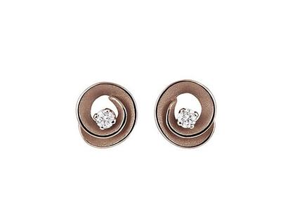 Cammilli Firenze Dune Assolo Ohrstecker Brown Chocolate Gold mit Brillanten 0,160ct – Ohrschmuck Ohrstecker aus 750 Weißgold.