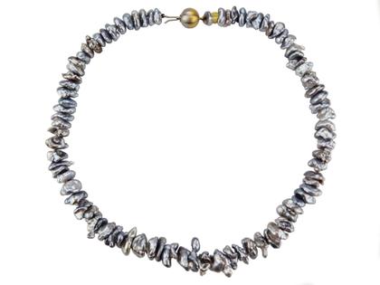 Schoeffel Perlenkette Tahiti-Keshi grau – Halsschmuck Perlenchoker