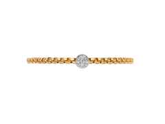 Fope Eka Tiny Armband Gelbgold schmal rund Pavé – Armschmuck Armband aus 750 Gelbgold. – Ansicht 3