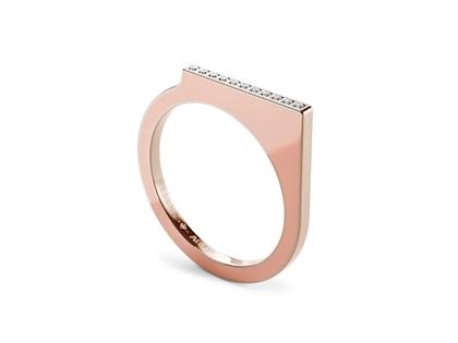 Niessing Setario Square Ring Rosewood mit pink-rosaner Emaille und Brillanten – Ringe Ring aus 750 Weißgold.