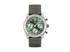 Sinn Spezialuhren 903 St II G Navigationschronograph Automatik Edelstahl 41mm grünes Zifferblatt graues Textilband – Herrenuhren Chronograph aus Edelstahl. Das Gehäuse ist rund und silber. Das Textilarmband ist grau. Das Zifferblatt ist arabisch Index und grün.