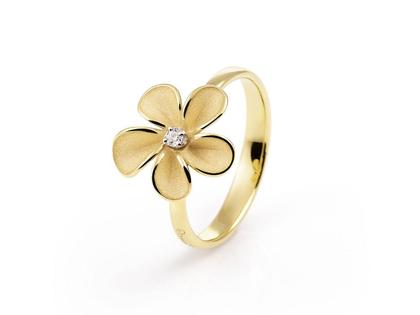 Cammilli Firenze Cherry Bloom Ring Yellow Sunrise mit Brillant 0,030ct – Ringe Ring mit Besatz aus 750 Gelbgold.